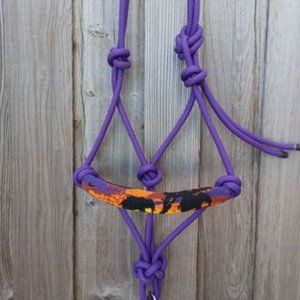 Emba's Elis Elephant Hand Beaded Rope Halter with Lead Rope For Horse and Pony